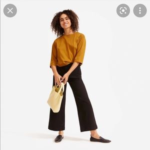 EVERLANE Black High Rise Wide Leg Crop Sz 8